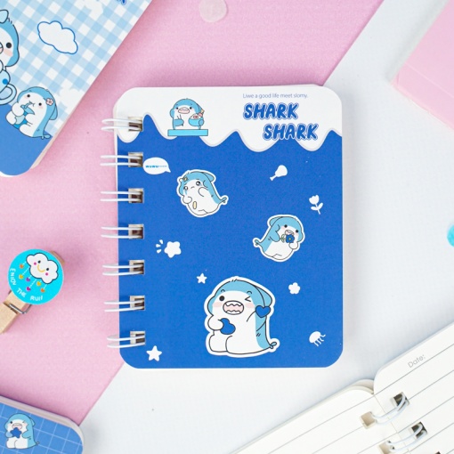 Мини-блокнот на пружине "Baby Shark" A7, в ассортименте 1шт.
