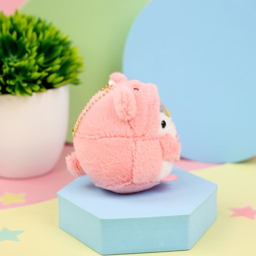 Брелок мягкий "Пингвин в костюме" розовый 10 см