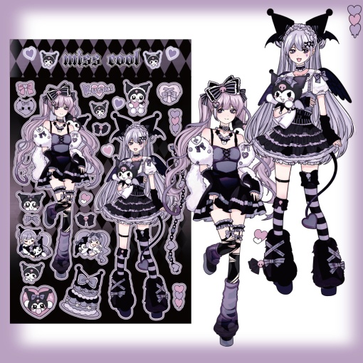 Набор наклеек "Miss Cool" kuro №1, 158x115 мм