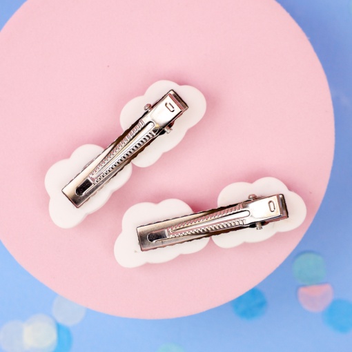 Набор заколок для волос "Облачко", белый 2 шт.