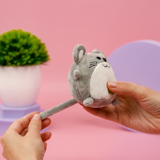 Брелок мягкий мышка "Funny Idol" серый 10 см