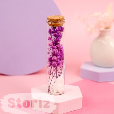 Цветок в пробирке "Гипсофила" 12 см, фиолетовый оптом