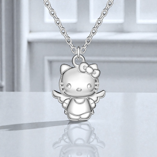 Кулон на цепочке "Куро" подвижные крылья, серебряный