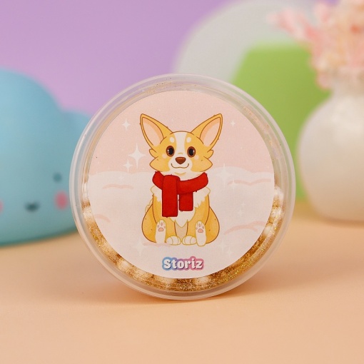 Слайм "Corgi" золотистые блёстки + шарики, 150 гр. STORIZ