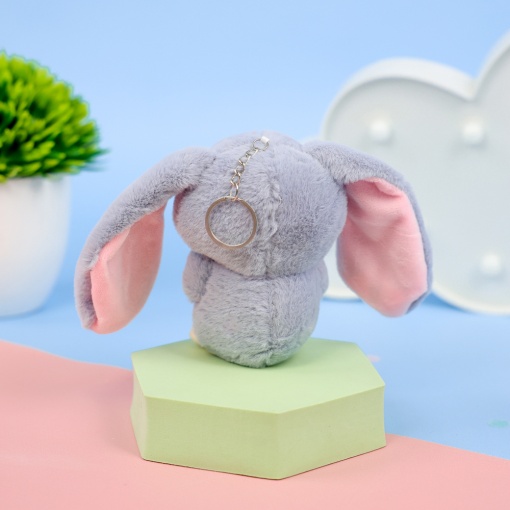 Мягкий брелок "Кролик" серый, 12 см
