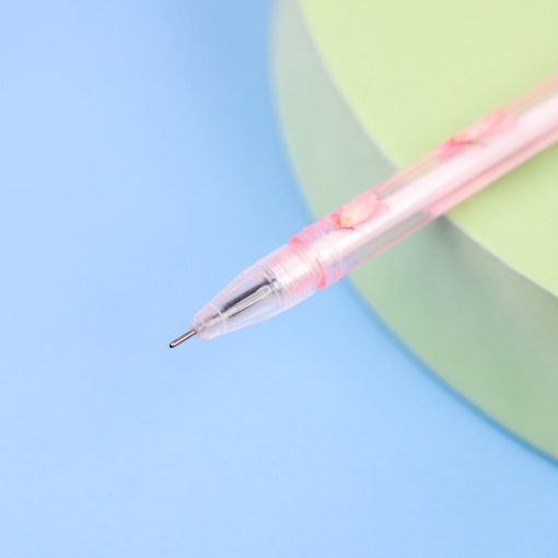 Ручка "Бабочка с блестками" розовый (черный)