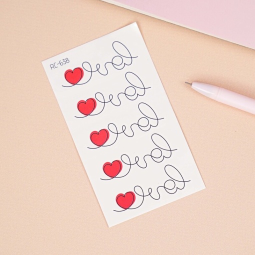 Временная татуировка "Love in hearts" RC-638, 105×60 мм