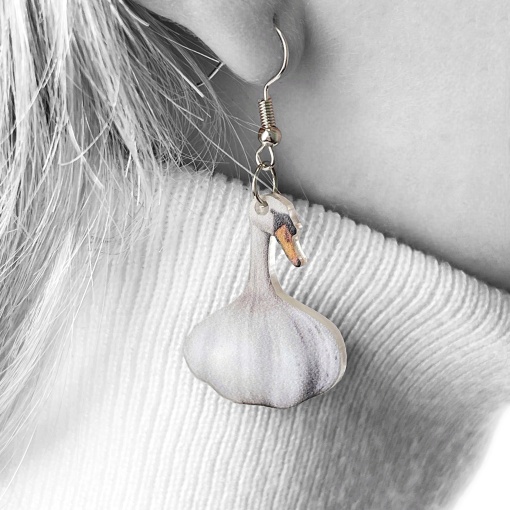 Серьги "Лебедь-чеснок"