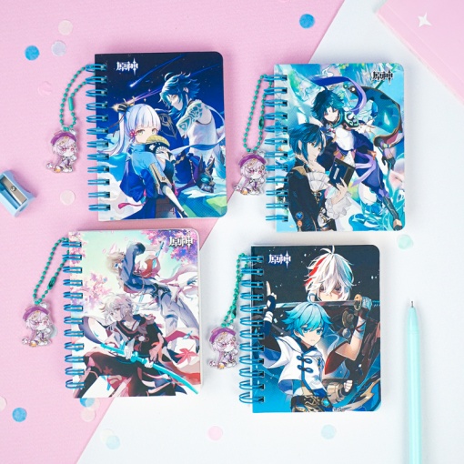 Мини-блокнот на пружине "Genshin Impact" A7