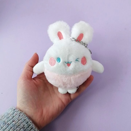 Мягкий брелок "Funny Bunny" white, 10 см