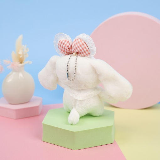 Мягкий брелок "Cinnamon" розово-красный бантик, 12см