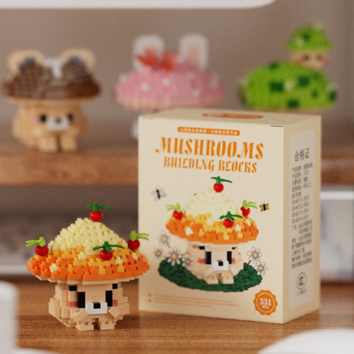 Конструктор "Mushrooms" Оранжевый гриб №7253 (331 деталь) [М_09]