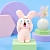 Мягкий брелок "Cry" кролик, розовый 10 см