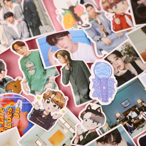 Наклейки для стикер бомбинга "K-Pop" BTS" (78 шт.)