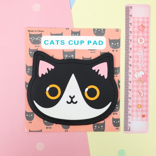 Подставка под кружку "Черно-белый Кот" оптом