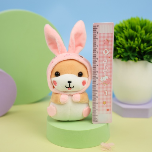 Мягкий брелок "Хомяк в костюме кролика" 11 см