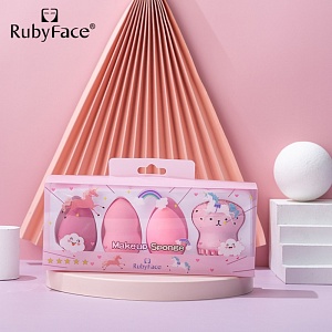 Набор спонжей для макияжа "RubyFaсe" розовый, 4шт
