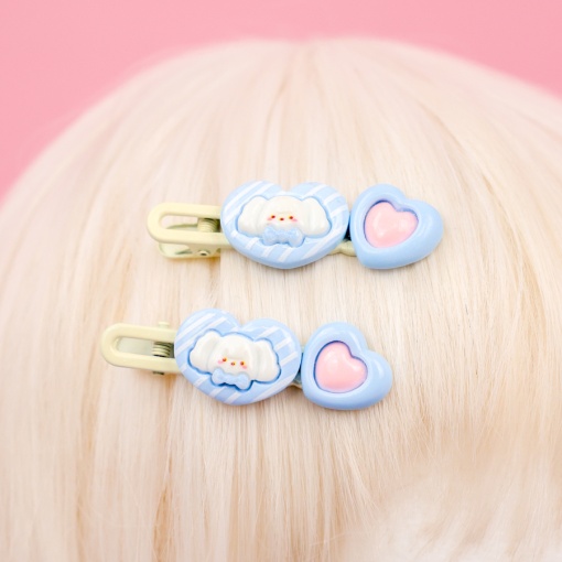 Набор заколок для волос "Корица", голубой 2 шт.