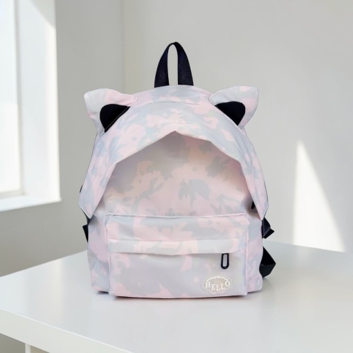 Рюкзак "Spotted ears" серо-розовый