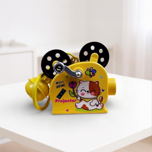 Брелок-проектор "Кинопроектор" котик, желтый