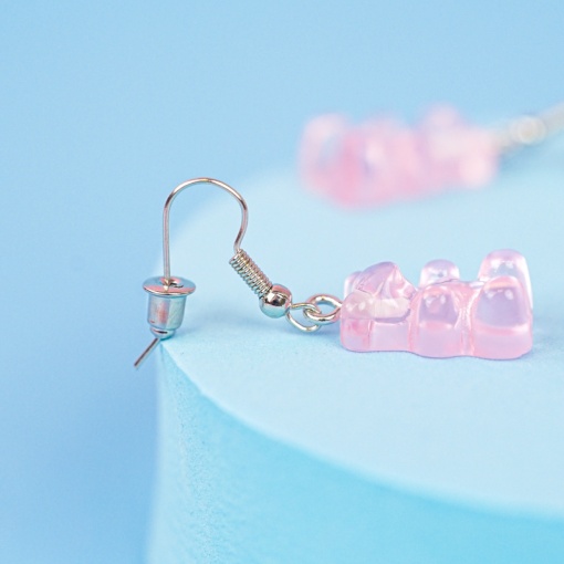 Серьги "Мишки" розовые