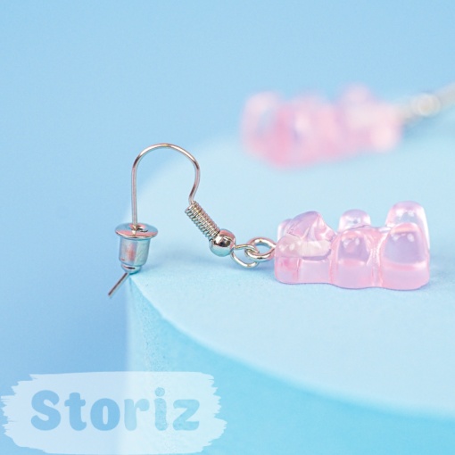 Серьги "Мишки" розовые