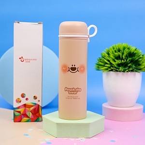 Термос "Peach cha bear" №8399 бежевый, 280 мл. оптом