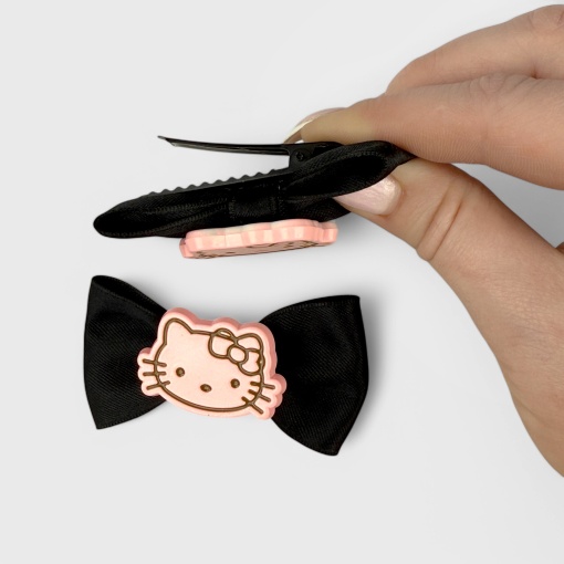 Набор заколок для волос "Hello Kt" черный бант, 2шт.