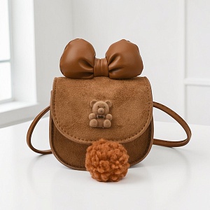 Сумочка мини "Bear and bow" коричневый оптом со склада в Москве
