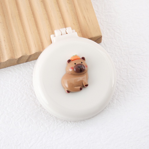 Расческа складная с зеркалом "Капибара" белый