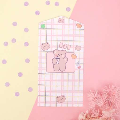 Конверт-открытка "Bear" №03, розовый