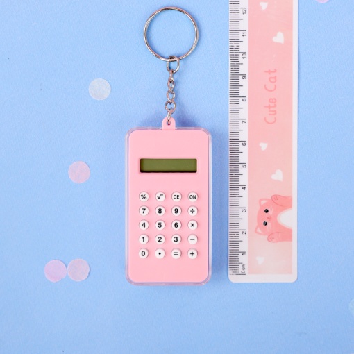 Калькулятор-брелок "Мини" Лабиринт 6,9х3,8 см, розовый