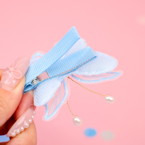 Набор заколок для волос "Бабочка" синий, 2 шт.