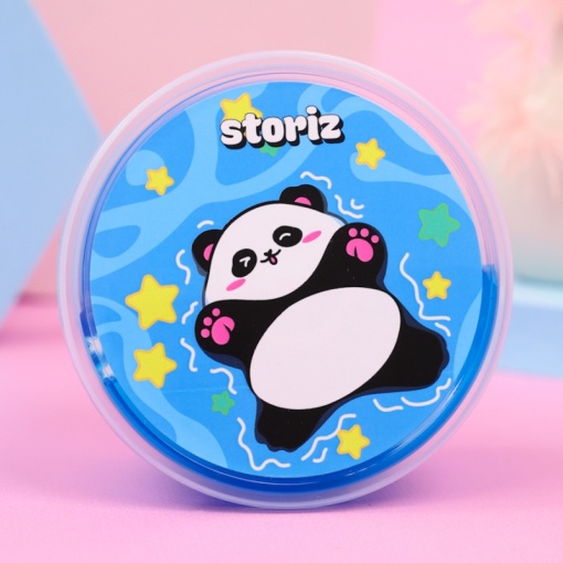 Слайм "Стекло" синий, с дек наполнителем звезды 180 гр. STORIZ [М_07]