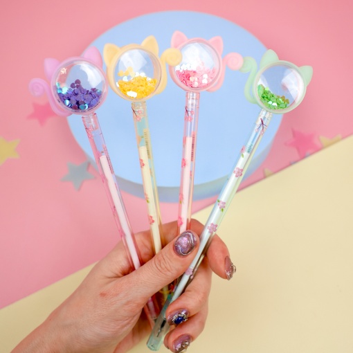 Ручка "Котенок с блестками" в ассортименте 1шт