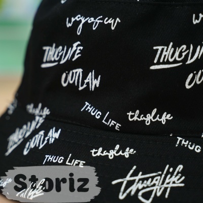 Панама двусторонняя "Thug Life" черный, M (56-58см)