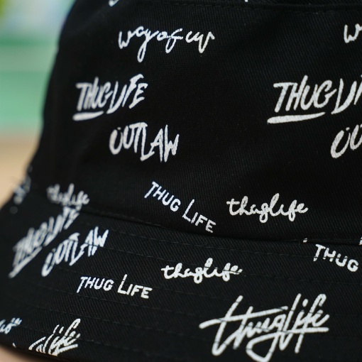 Панама двусторонняя "Thug Life" черный, M (56-58см)