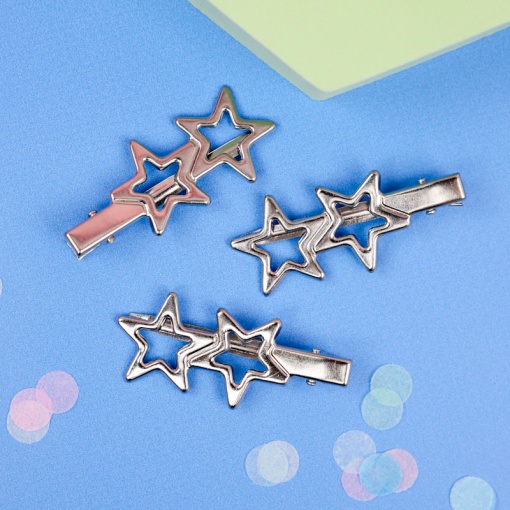 Набор заколок "Silver" Звезды, 3 шт.