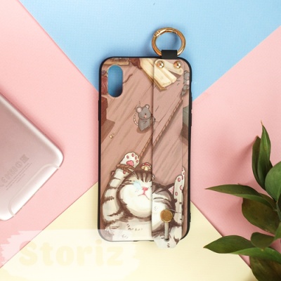 Чехол для iPhone "Cute cat" с ремешком