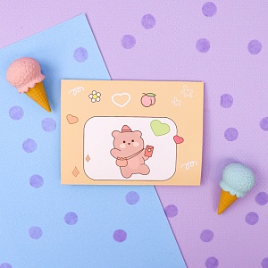 Конверт-открытка "Bear" №05, желтый