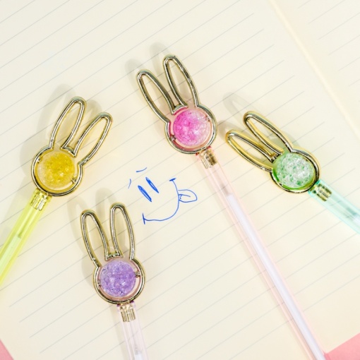 Ручка "Bunny ears" с блестками, в ассортименте 1шт (синий)