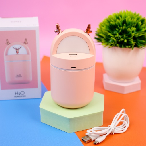 Мини-увлажнитель "Олень" розовый (USB) оптом
