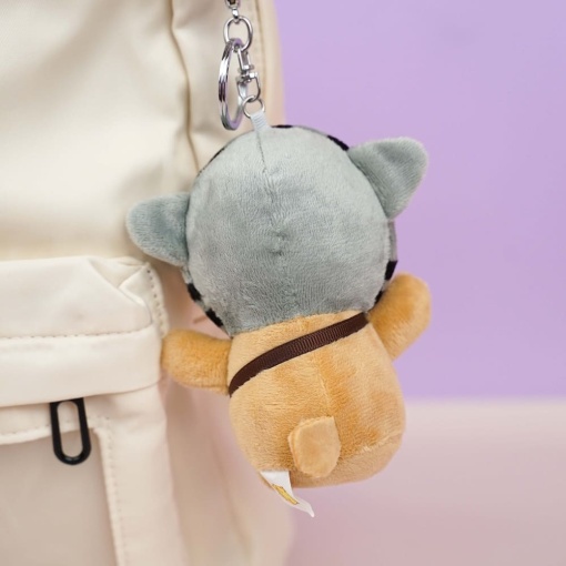 Брелок мягкий "Собачка в шапочке" серый, 10 см