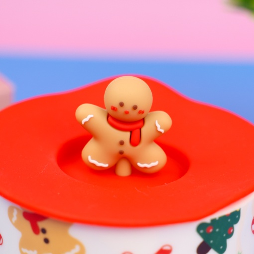 Кружка "НГ Пряничный человечек", бело-красный, 400 мл оптом со склада!