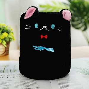 Изделие декоративное трикотажное "Plush" котик, черный