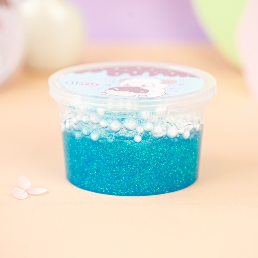 Слайм "Cute Lumb" голубые блёстки + шарики, 150 гр. STORIZ