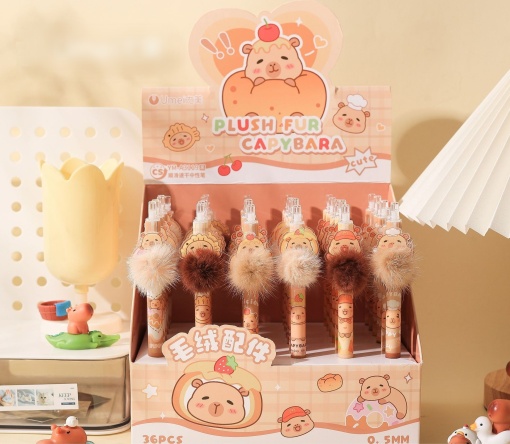 Ручка со стирашкой "Fluffy tail" капибара №3120, в ассортименте 1шт