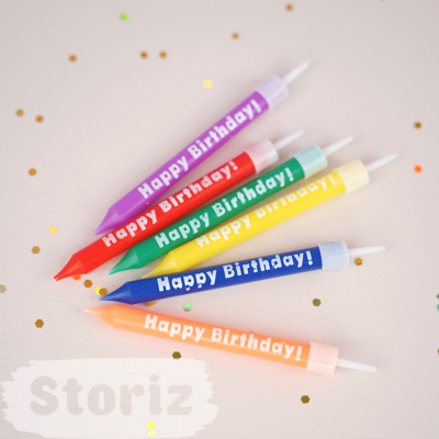 Свечи для торта "Happy Birthday" color, 6 шт оптом