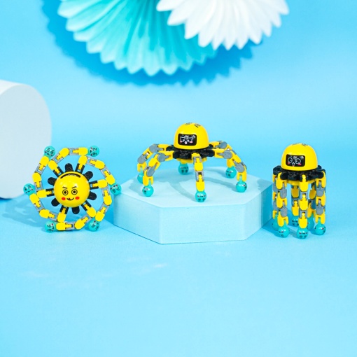 Спиннер трансформер "Funny faces", желтый