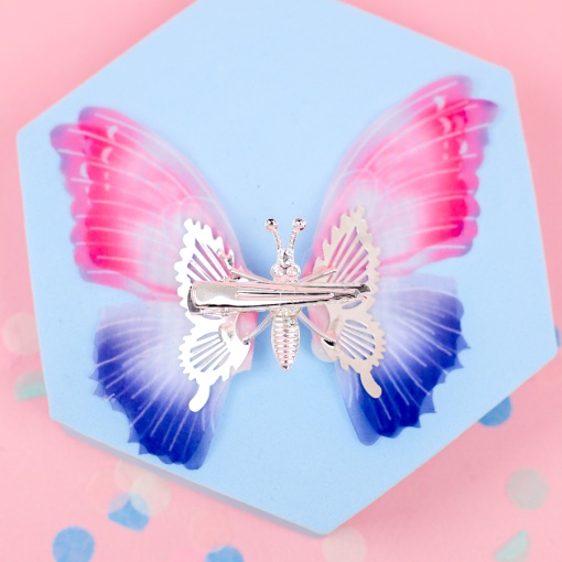 Заколка-зажим "Бабочка" розово-фиолетовый